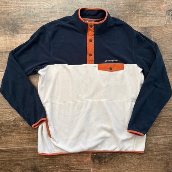 Eddie‎ Bauer Men's Chutes Mock Neck Fleece Pullover Sweater, Multi, XL - Picture 1 of 15